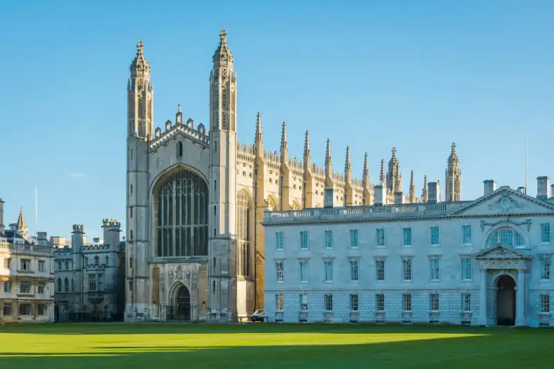 King’s College Chapel and the Gibbs Building, Cambridge, on a clear day